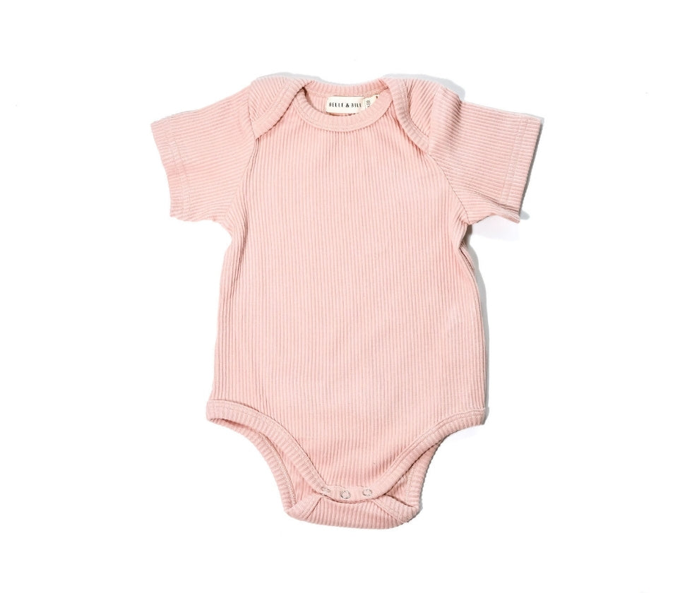 Ribbed Romper - Dusty Pink