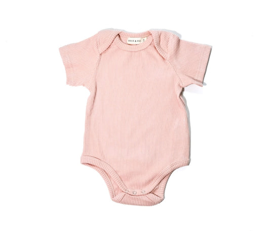 Ribbed Romper - Dusty Pink