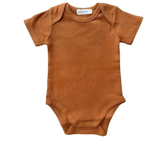 Ribbed Romper - Chocolate