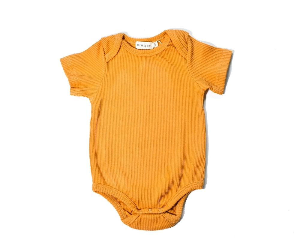 Ribbed Romper - Mustard