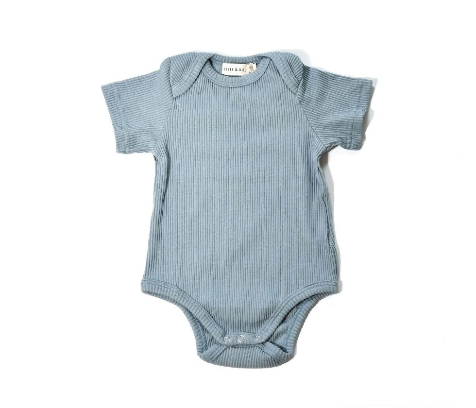 Ribbed Romper - Steel Blue