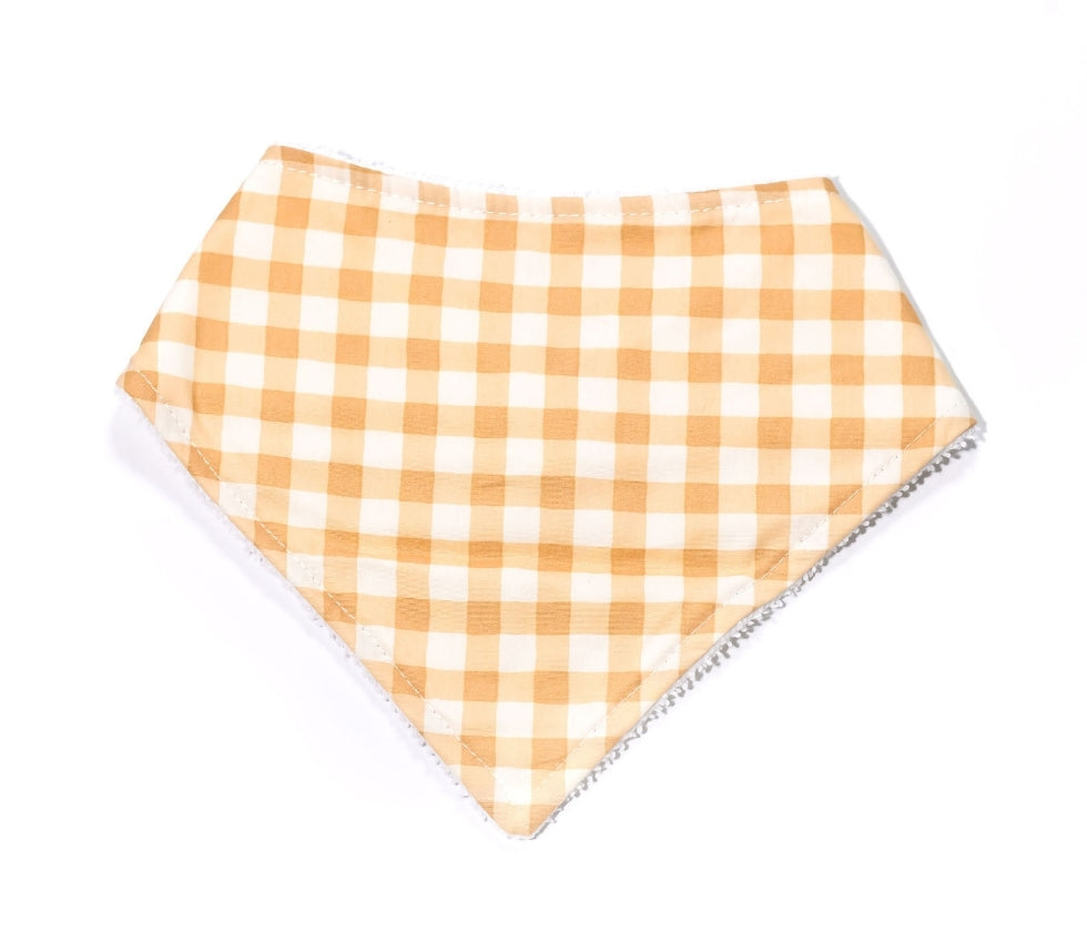 Beige Gingham Bib